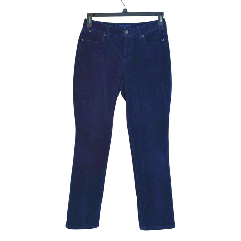 Talbots Corduroy Pants Size 6 Womens Navy Curvy Cotton Stretch